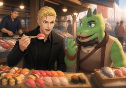 Doesn't ~ taste great at ~?のイラスト
