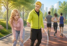 ~ run slowly.のイラスト