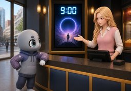 What time does it ~?のイラスト