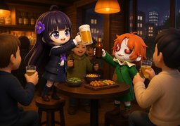 ~ make a toast.のイラスト