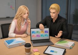work togetherのイラスト