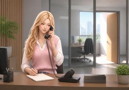 Hello, is ~ there?のイラスト