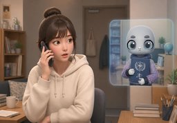 Who's calling?のイラスト