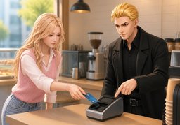 I'll pay with ~.のイラスト