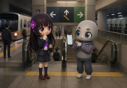 I change trains.のイラスト