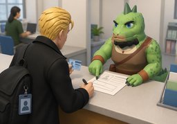 Please write ~ here.のイラスト