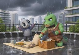 rain cats and dogsのイラスト