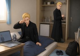 How come ~ didn't wake ~ up?のイラスト