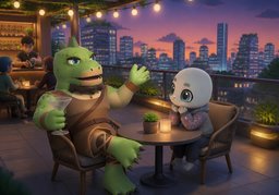 night on the townのイラスト