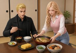 ~ is a great cook.のイラスト