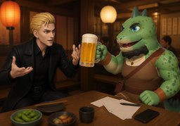 I'll drink to that.のイラスト