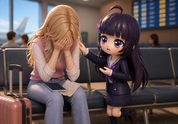 ~ in despair over ~.のイラスト