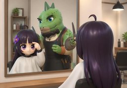 Cut ~ a little shorter.のイラスト