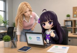 I booked ~ online.のイラスト