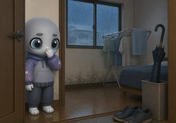 눅눅하다のイラスト
