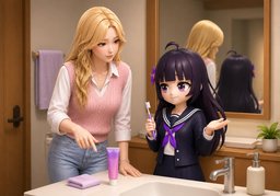 brush one's teethのイラスト