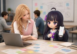 work togetherのイラスト