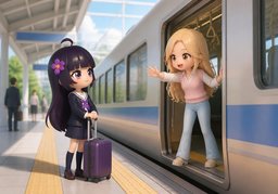 get on ~のイラスト