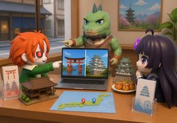 Which ~ would you like to visit?のイラスト