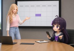 We set up a meeting to discuss ~.のイラスト