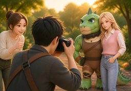 shoot ~ with ~のイラスト