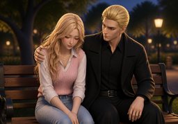 put one's arm around ~のイラスト