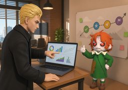 favor ~ over ~のイラスト