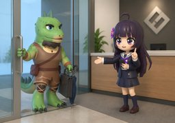 抱歉，来晚了のイラスト