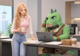 工作顺利吗？のイラスト