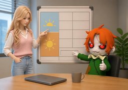 上午还是下午？のイラスト