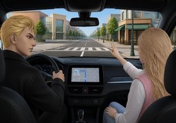 在第〜个路口左转のイラスト