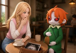 她怀孕了吗？のイラスト