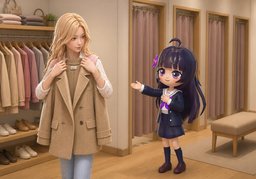 可以试穿〜吗？のイラスト
