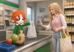 不要袋子，谢谢のイラスト