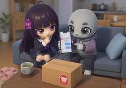 哪个快递配送？のイラスト