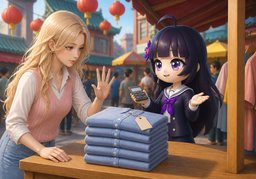 买〜件可以便宜吗？のイラスト