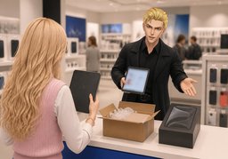 可以以旧换新吗？のイラスト