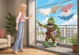 大风天别走高处のイラスト