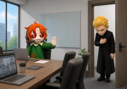 进来前请敲门のイラスト
