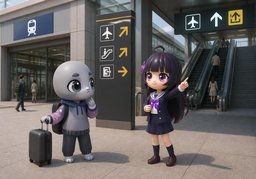 在哪儿换车？のイラスト