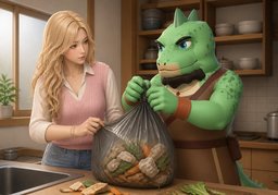 垃圾袋要扎紧吗？のイラスト