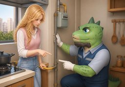 是天然气还是液化气？のイラスト