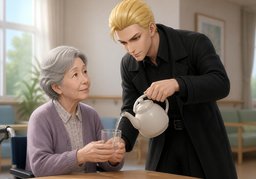 要不要我给你倒〜？のイラスト