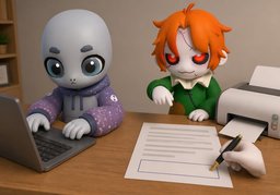 要手写还是可以电脑填写？のイラスト