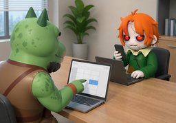 能确认一下〜吗？のイラスト