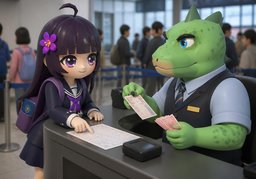 〜票多少钱？のイラスト