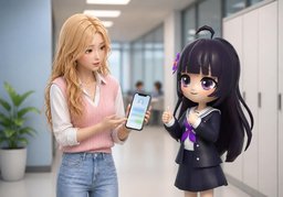 请他给我回短信のイラスト