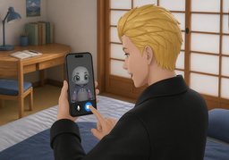 请打开摄像头のイラスト