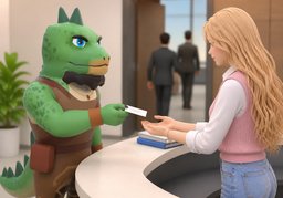 这是〜的名片，我替他交上のイラスト