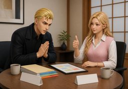 先讨论〜可以吗？のイラスト